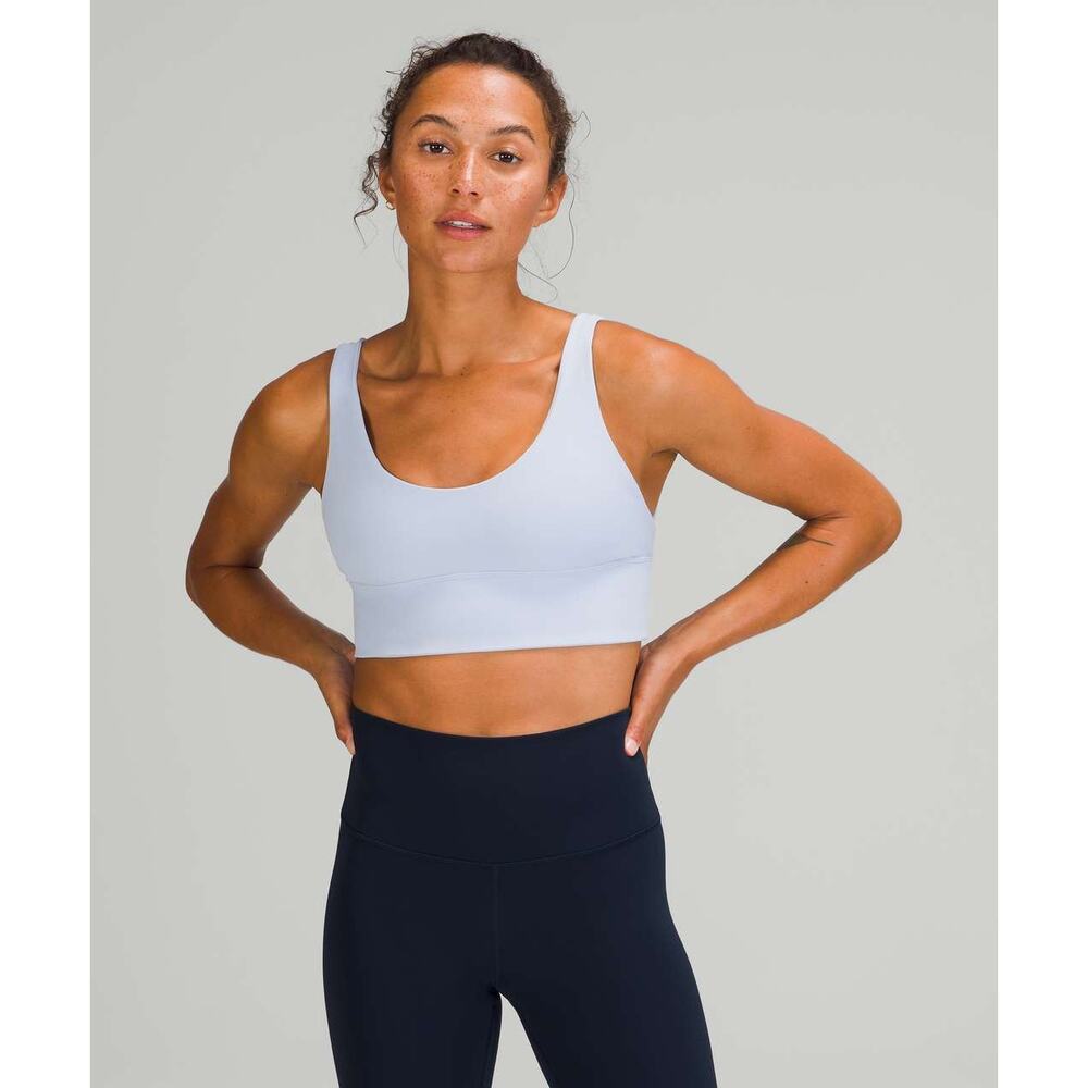 Lululemon Align Reversible Bra Light Support A/B Cup Blue Linen Sz 4